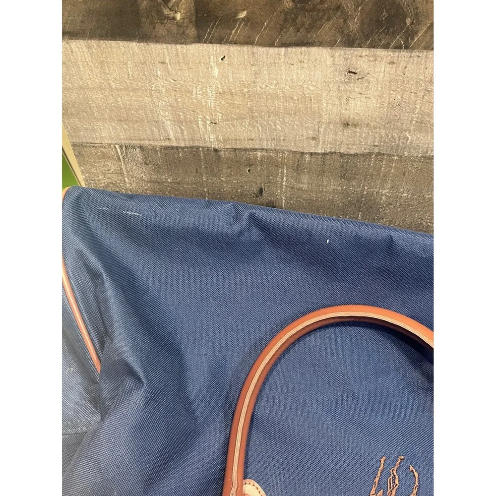 Polo Ralph Lauren Fragrances Navy Blue Canvas Duffel Weekender Bag Pony Logo